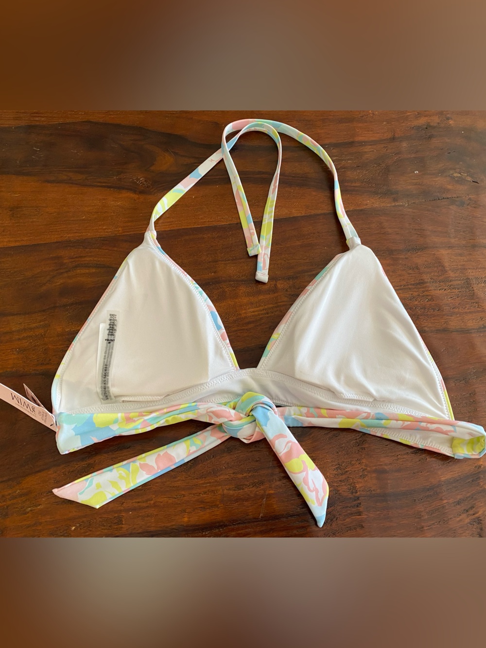 NWT Victoria’s Secret Floral Camo Pastel Push-up Padded Bikini Halter Top Size M - Picture 6 of 9